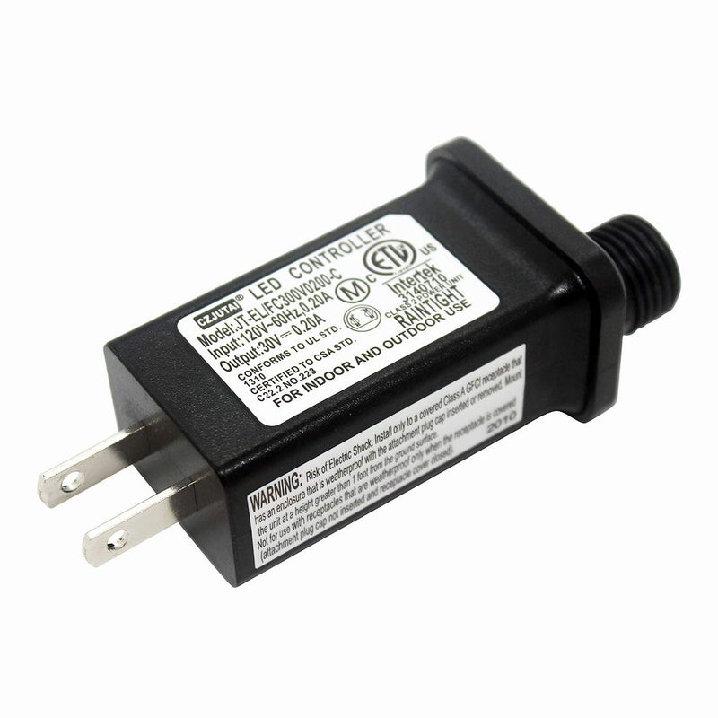 Dirduaid 30V LED Controller with 8 Modes, JT-EL/FC300V0200-C Class 2 Power Supply Multifunctional Transformer, Low Voltage Transformer US Plug for LED Light (30v 0.2a 2packs) - Image 2